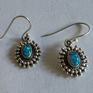 Bali Fire Opal Dangle Earrings